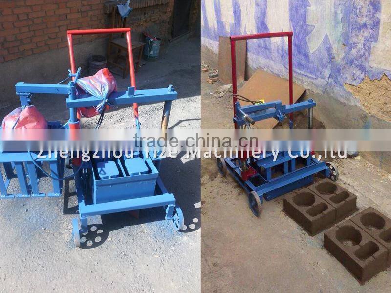Manual hollow block maker concrete hollow block making machine price