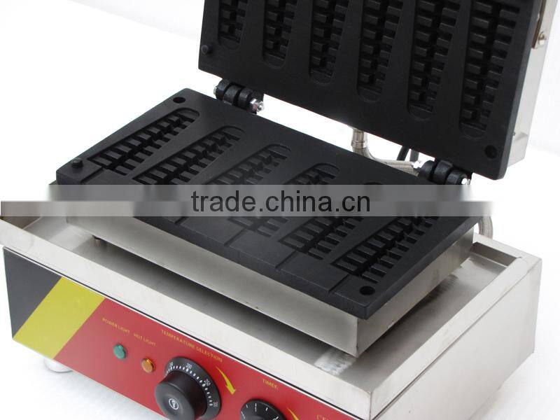 6pcs Commercial Use Non-stick 110v 220v Electric Lolly Waffle Baker