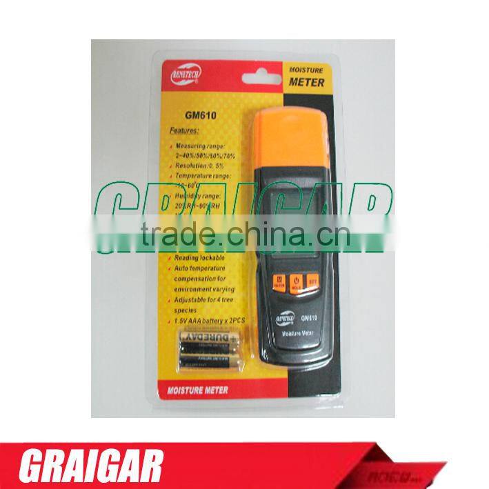 Wood Moisture Meter GM610 *Measuring Range:2~40%/50%/60%/70% *Resolution:0.5%