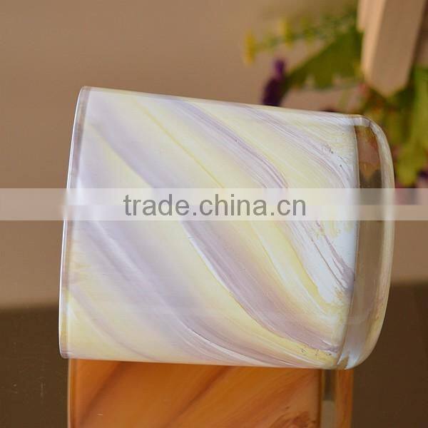 Round shaped glass candle container candle jar for sale