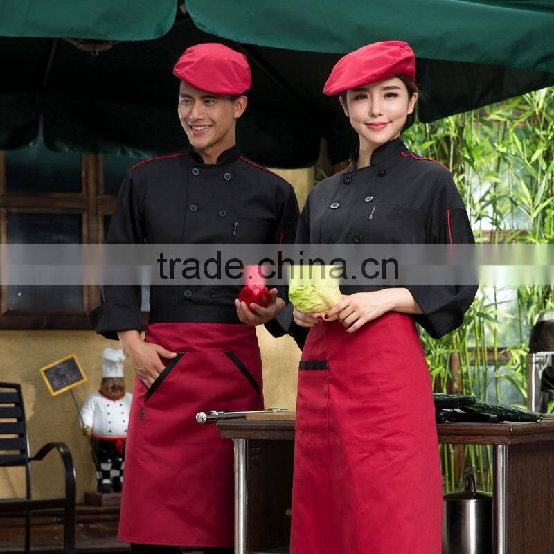 Black customized with good quality double breasted chef mascot costume