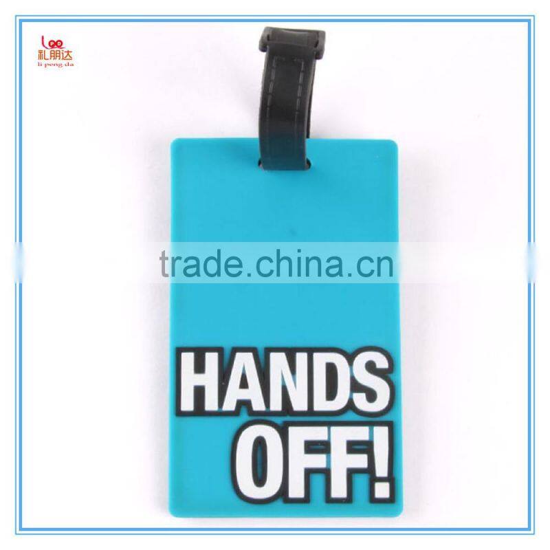 2D/3D logo silicone luggage tag, special design shape silicone rubber luggage tag for travel