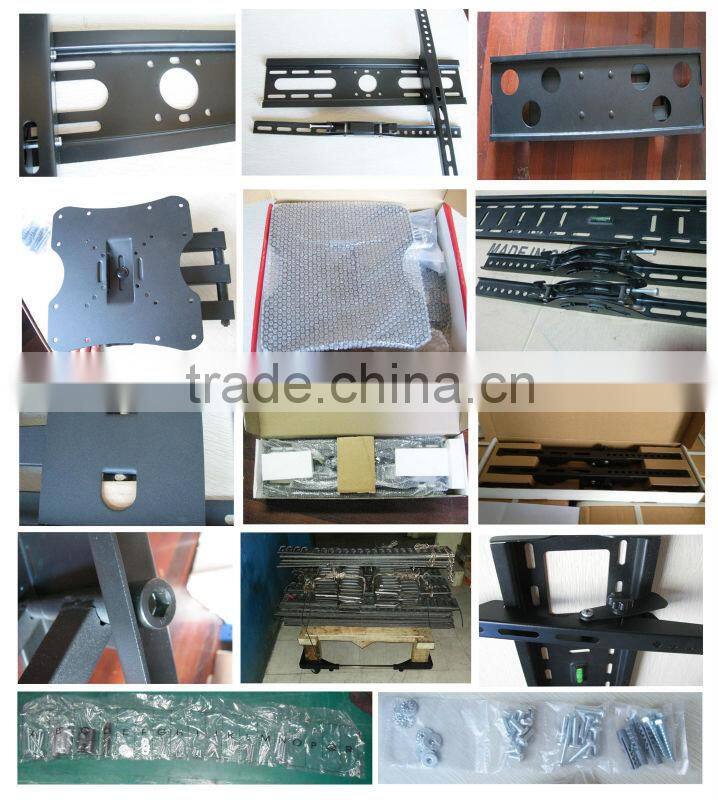 glass aluminum LCD tv table holder double arm monitor desk bracket