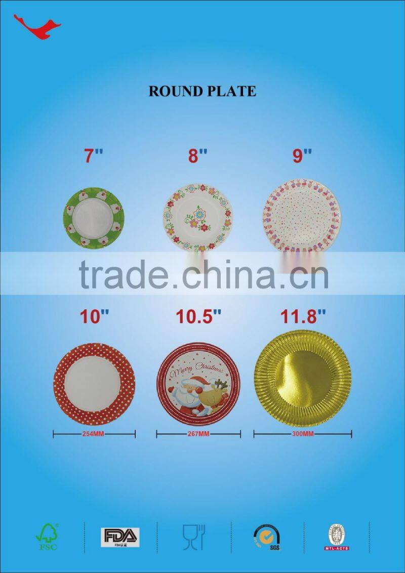 disposable round paper plate with foil film,square plate with foil film,special shaped plate with foil film