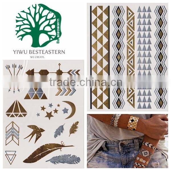 Best selling waterproof Temporary Metallic Tattoos