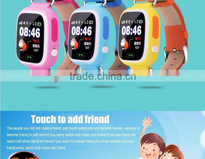 Hot Q90 Touch Screen WIFI Positioning Smart Watch Children SOS Call Locator Finder Device Tracker Kid Safe Anti Lost Monitor