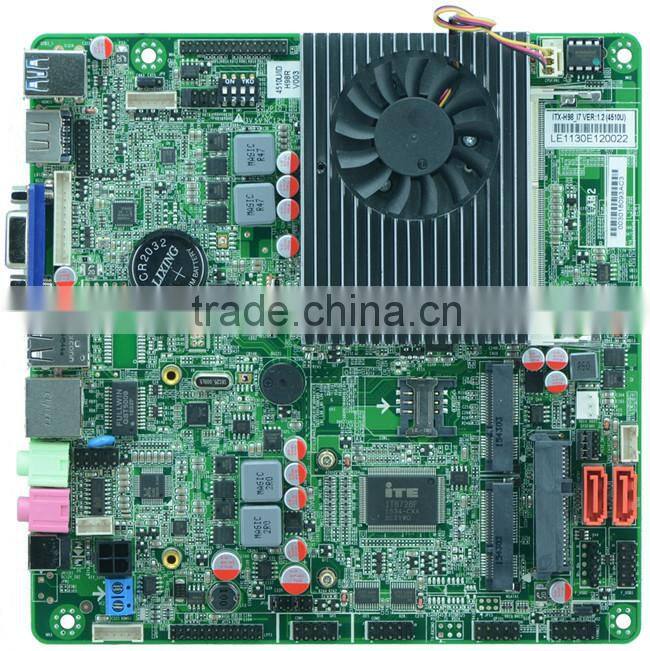 x86 embedded motherboard I7 motherboard with lvds Support Intel Intel The fourth generation Haswell_U/I7-4510U/2.0GHz