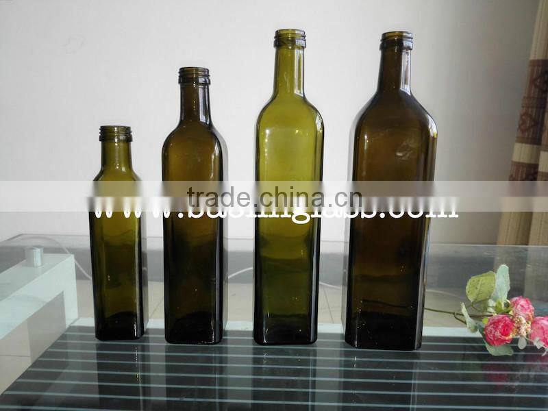 250ml 500ml 750ml cooking olive oil glass bottle with metal nozzle