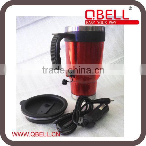 stainless steel and plastic heated travel mug for car/water mug /car mug