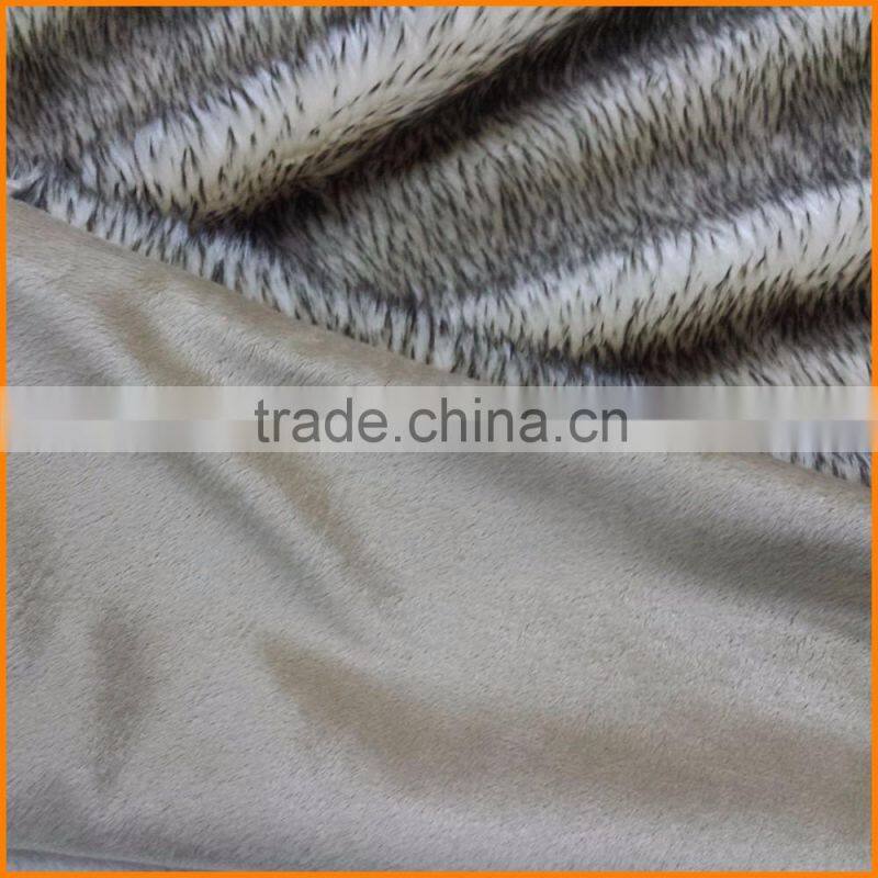 Faux Fur Throw Blanket - Rugs Two Tone Spiked Beige on Brown