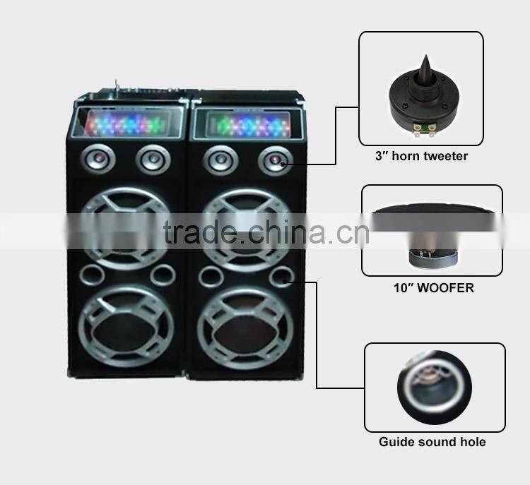 Active Wooden Speaker with EQ Karaoke Using Active Sound System Dual 10inch PA Speaker