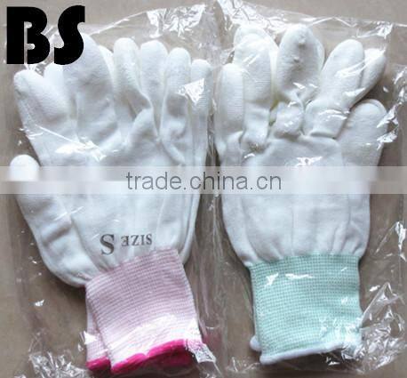 BSSAFETY high stretchable antistatic nylon pu palm coating gloves arc-welder's gloves
