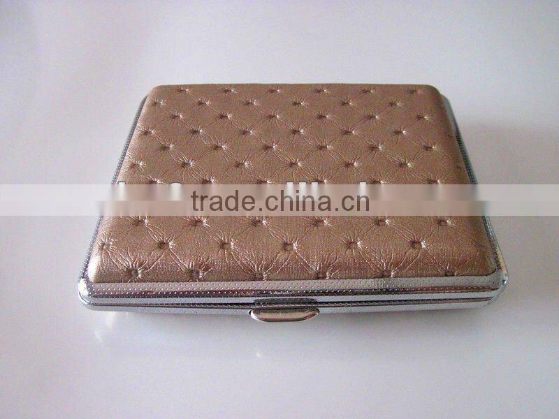 Punctate metal cigarette case. PU leather cigarette case.