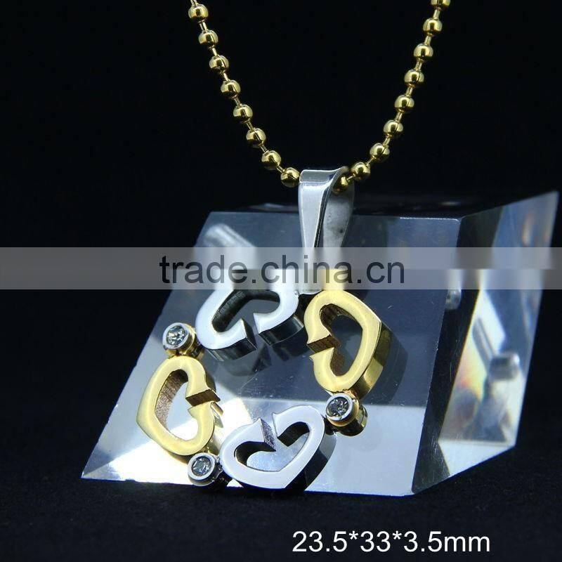 fashion women Free Shipping Heart Pendant Necklace with rhinestone