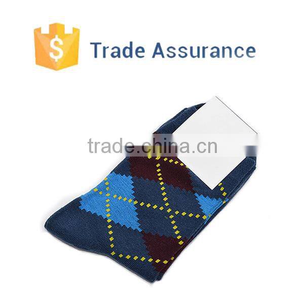 Custom Sock With Logo Men Business Argyle Sock Casual Ankle Dress Socks