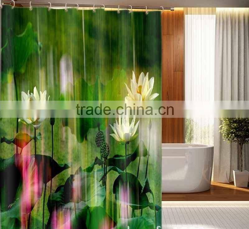 Photo Printed Lotus Shower Curtain