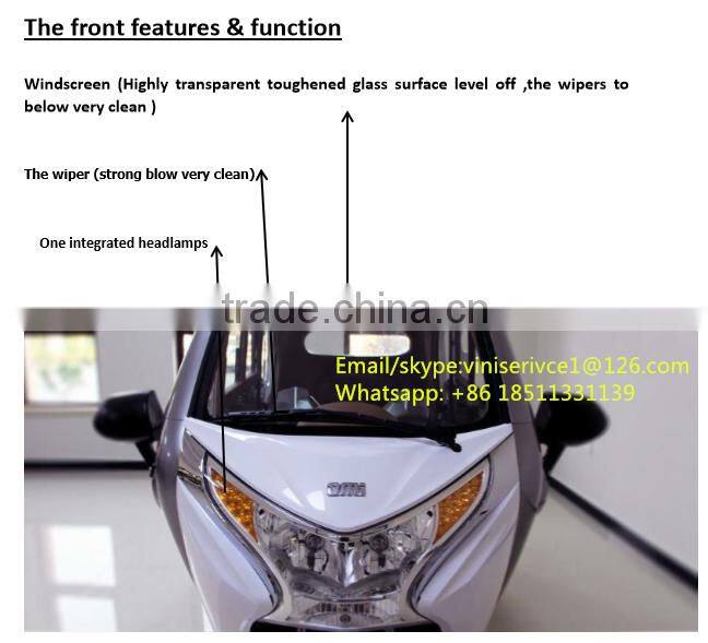 Three wheel electric automobile fully closed electric car for the elderly electric scooter