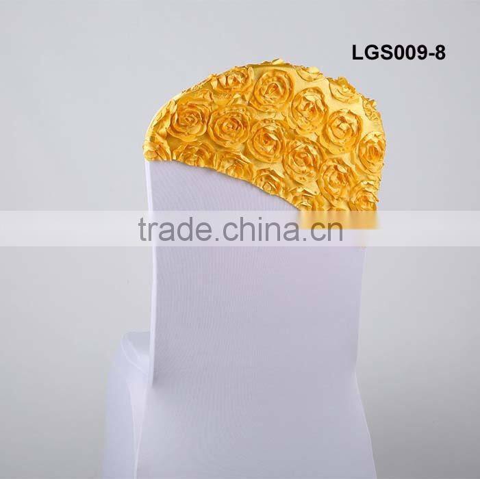 wholesale red polyester rosette chair sash