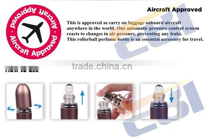 Custom aluminum 15ml roll on glass perfume bottle