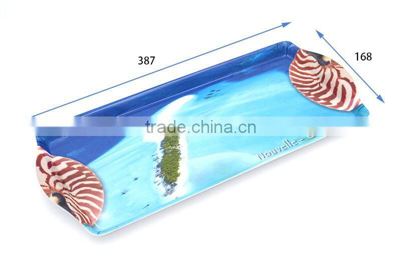 Hot sale 100% melamine square tray, serving tray with custom printing design