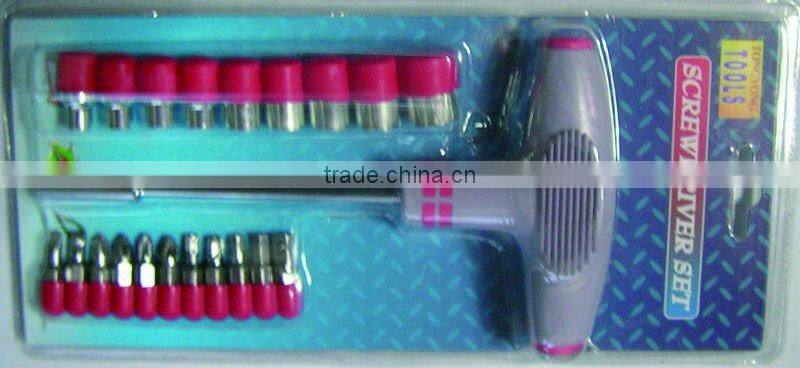22pcs T-handle socket and bit set