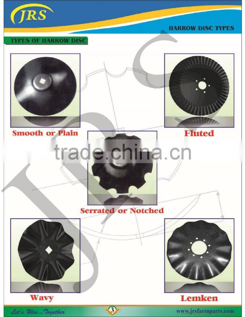 Plain harrow disc with hexagon hole with carbon steel
