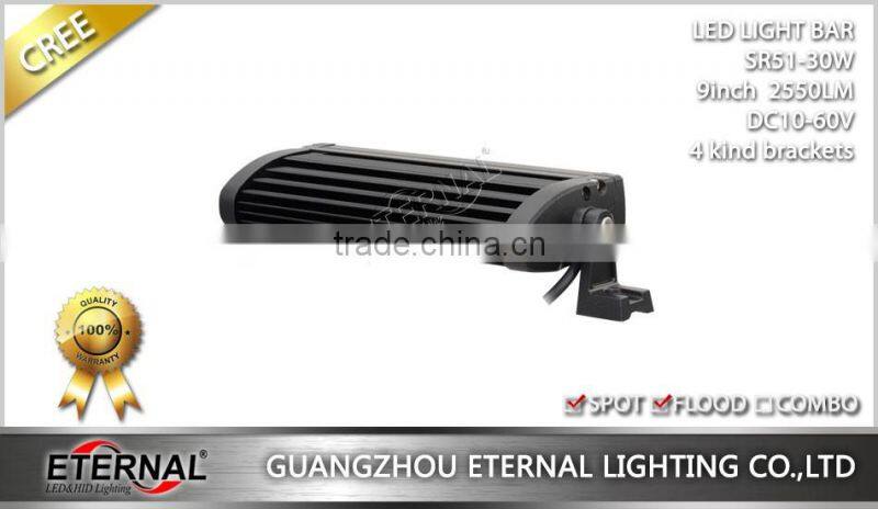 9" 30W led light bar super slim high power lamp amber blue for police motorcycle car warning emergency spot lamp