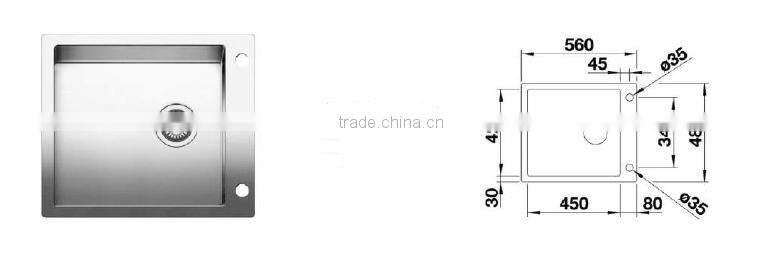 POATS PS-1118 Stainless Steel Sink Size: 560X480X180mm