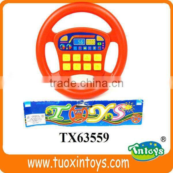 Plastic kids steering wheel toy with light and music