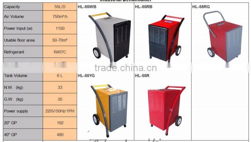 55L/D industrial dehumidifier with ce approved