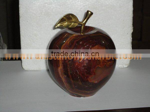 Best Salling PAKISTANI SUPPLIER NICE & SHINE ONYX APPLE WITH BRASS LEAF HANDICRAFTS
