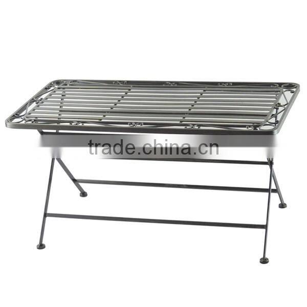 Wrought iron patio table antique black color