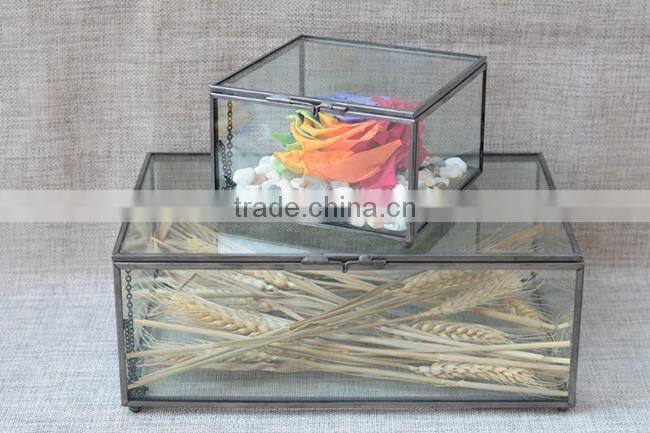 Presentation box single small/ photo box /Christmas candy storage containers rectangular clear glass box
