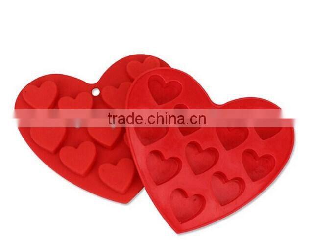 10-Capacity Heart Shape Silicone Cake Mold,Soap Cookie Chocolate Candy Cake Pan