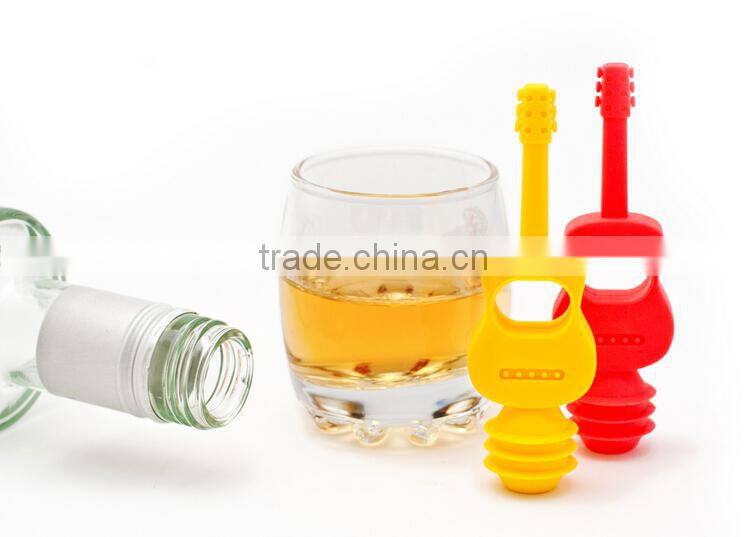Guitar Silicone Wine Stopper,Wine Saver,Bottle Cap