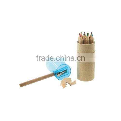 12pcs colored wooden pencil set with sharpener