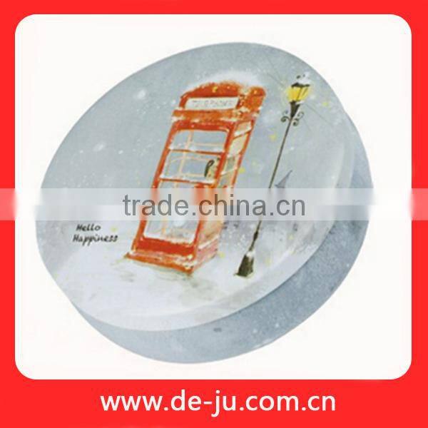 Couple Printing Red Flower Shape Wedding Invitation Tin Box