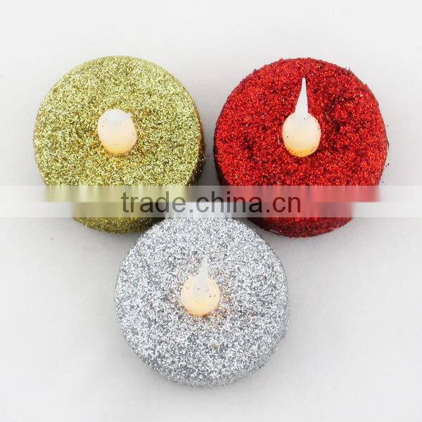 X-mas Battery Operated Led Candle Tea Light Golden Red Silver