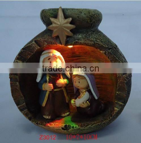 Polyresin 3d baby jesus birth craft holy family figurines