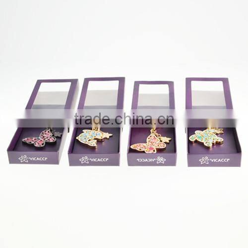Promotional Item Gold Plated Butterfly Keychain with Swarovski Crystal