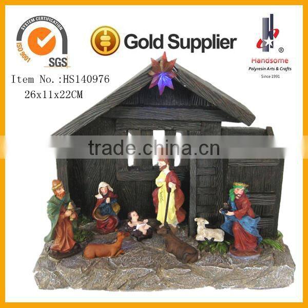 2015 christmas decorations nativity scene house 10"