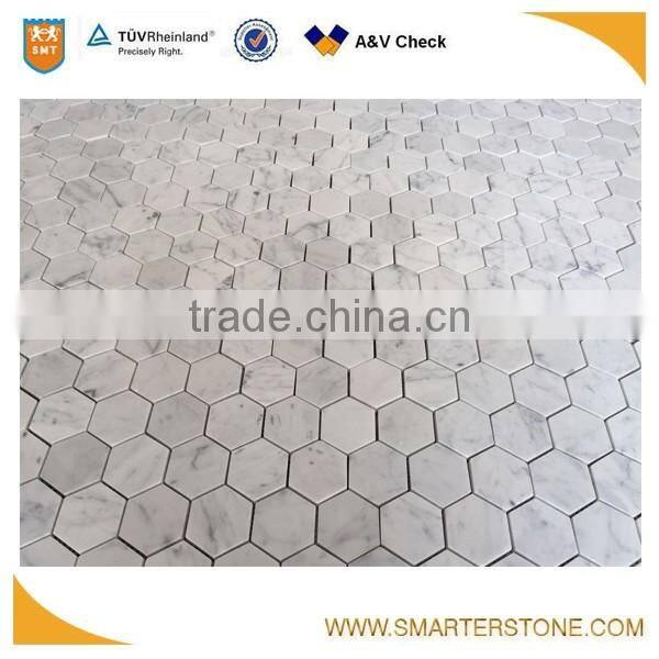 Triangle marble mosaic irregular mosaic carrara white tile