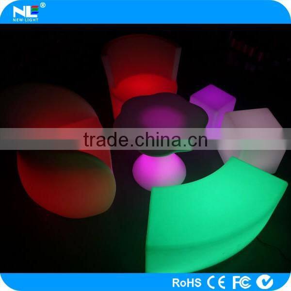 Multi-color waterproof LED glow light bench stool / modern LED bent bar stools