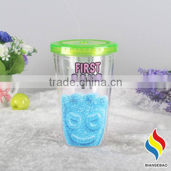 600ml single wall Acrylic plastic tumbler with lid