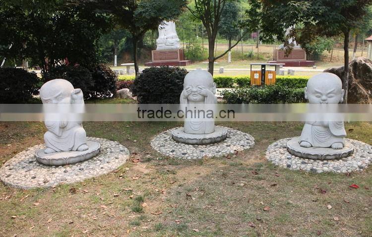 outdoor graden decoration stone carving marble baby buddha little monk statue