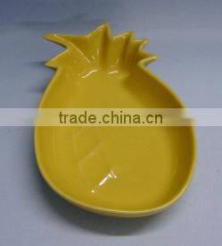 yellow lemon shape fruit topic souvenir plate