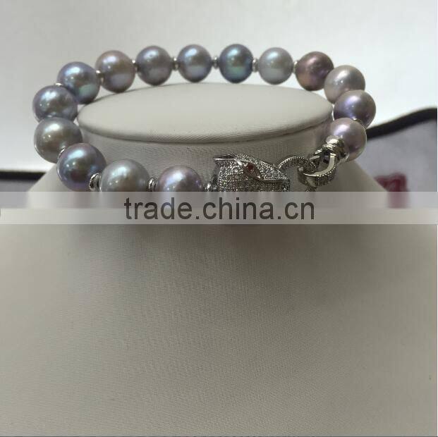 AA 8-9mm purple freshwater pearl bracelet