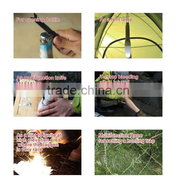 Newest Camping Equipment Survival Shovel Camping Cut Dig Hammer Fire Starter Chain Saw