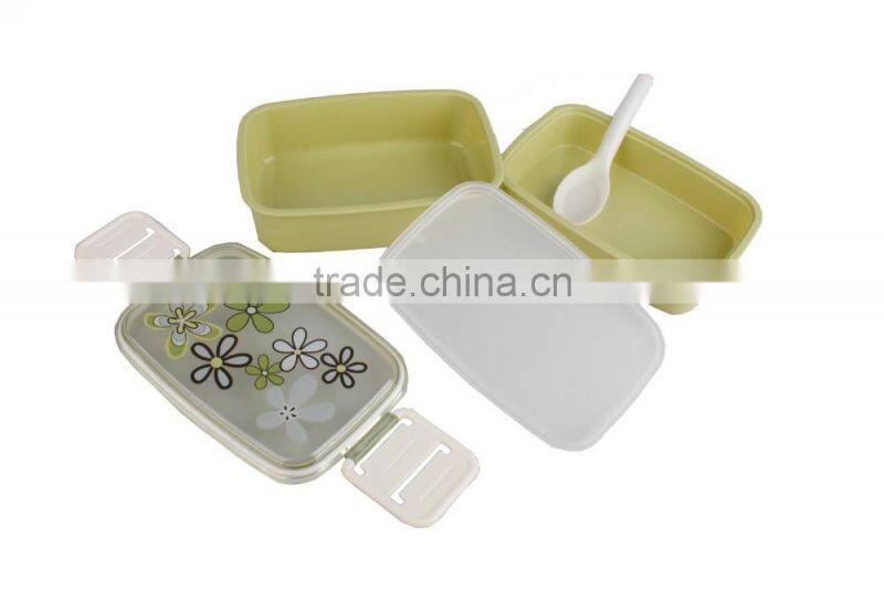 2016 Plastic Rectangular Double Deck Bento Lunch Box