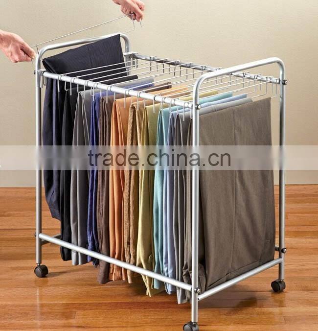 18 Pairs Collections Etc Rolling Pants Organizer Rack, Trousers rack